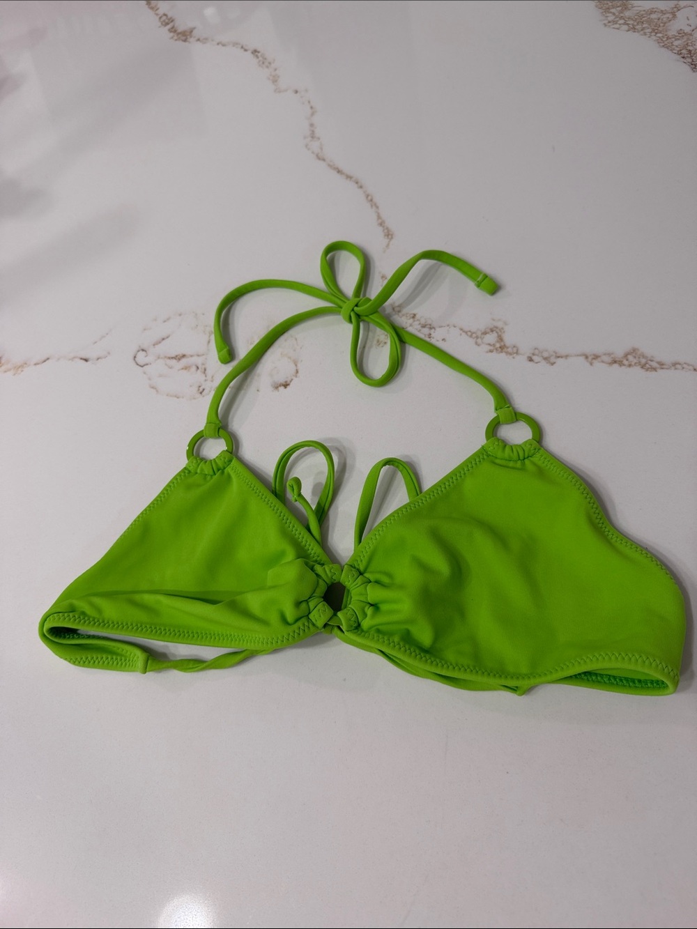 LA Hearts by Pacsun Lime Green Triangle Bikini Top | M